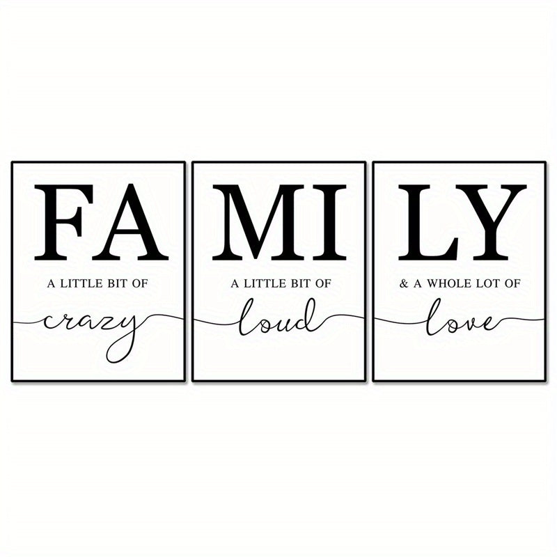 3pcs Family Quotes Wall Art Prints Unframed Home Decoration