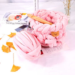 Chunky Knit Yarn Crystal Velvet Core Cotton Yarn For DIY Hand woven Blanket