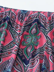 Boho Bikini Bottoms Women's Plus Paisley Print Swimwear Pants