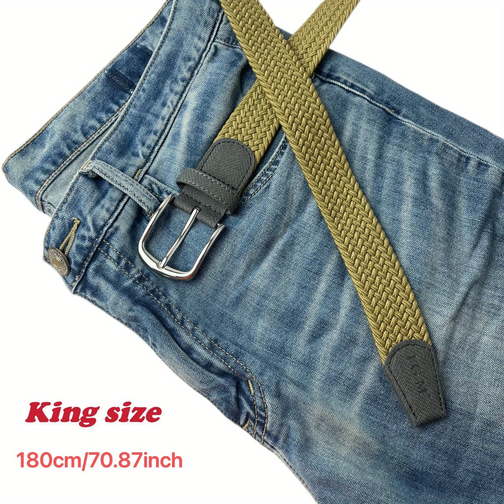 Elastic Braided Belt Pin Buckle Casual Jeans Pants Belt