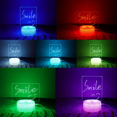 Rewritable Night Light With Message Board - Girl Bedroom Sleep Light