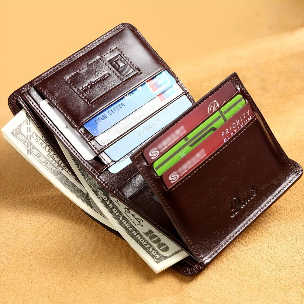 Men's Leather Wallet RFID Blocking Card Holder