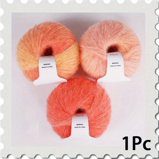 Rainbow Dyed Mohair Yarn for DIY Knitting 2pcs