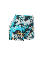Letter & Sunflower Print Skinny Shorts Casual Shorts