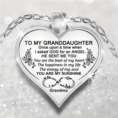 Girls Heart Pendant Necklace Holiday Gift To Granddaughter