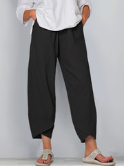 Elastic Cropped Pants Casual Loose Pants