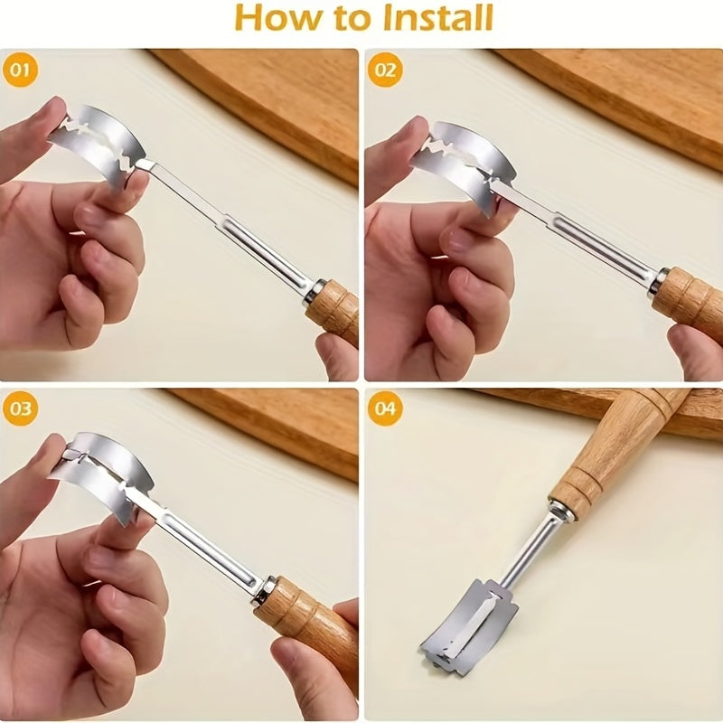 Stainless Steel Bread Lame Set with 5 Blades for Sourdough Bread