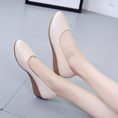 Women's Wedge Slip On Soft Sole Faux Leather Shoes