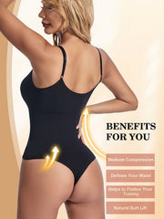 Crew Neck Bodysuit Shaper Tummy Control Butt Lifting Slip Body Shaper