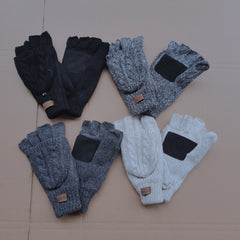 Winter Half-finger Wool Gloves for Riding Cold Weather
