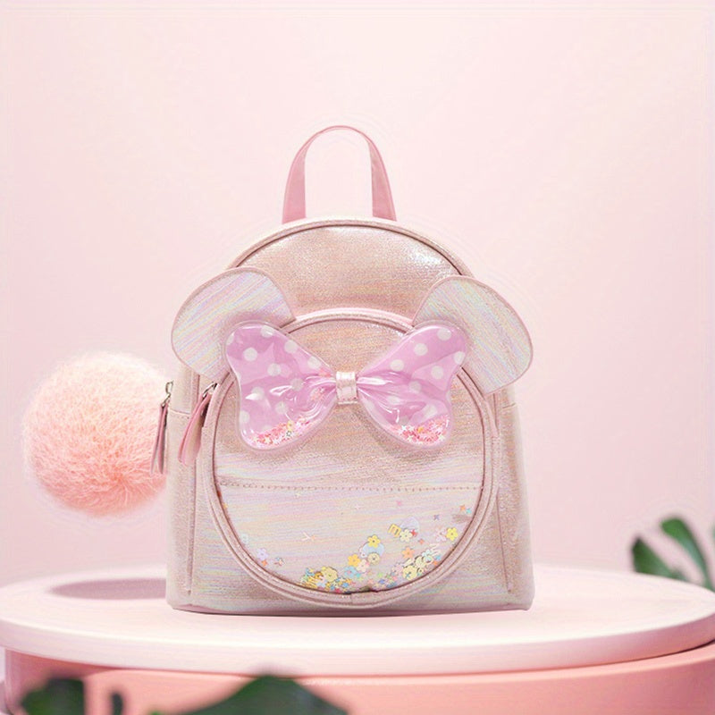 Cartoon Cat Bow Decor Casual Backpack for Kids