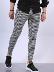Men's Plaid Stretch Dress Pants Vintage Style for Party Banquet