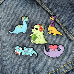 Dino Enamel Pins Animal Brooches for Kids Backpack