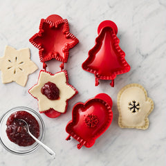 3PCS Hand Pie Molds Snowflake Mitt & Christmas Tree Shapes Baking Kit