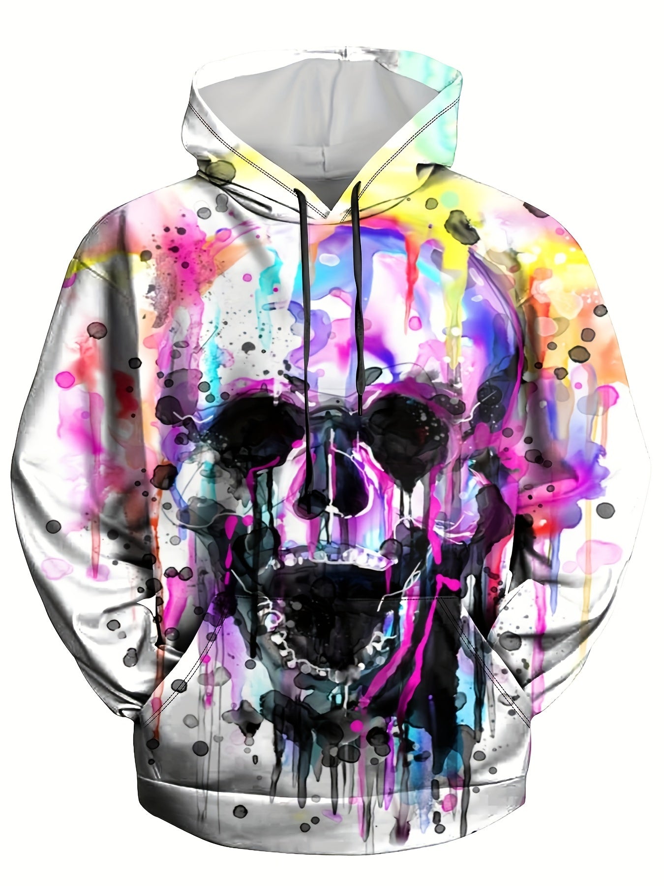 Y2K Skull 3D Print Hoodies Loose Pullover Men's Clothing
