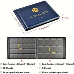 312 Pockets Coins Collecting Album Display Organizer Case