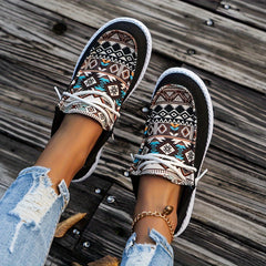 Women's Retro Floral Slip-On Skate Shoes