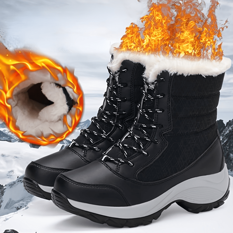 Women's Outdoor Snow Boots Warm Plush Lined Winter Insulated Shoes