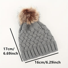 Baby Winter Warm Knitted Wool Beanie Cap Hat Cold-proof Woolen Hat