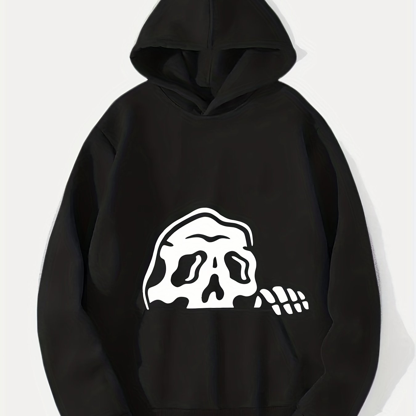 Skeleton Print Hoodie Men's Graphic Pullover Hooded Sweatshirt