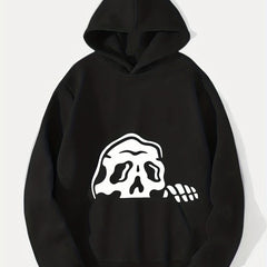 Skeleton Print Hoodie Men's Graphic Pullover Hooded Sweatshirt