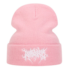 Men's Knitted Embroidered Beanie Hat