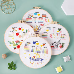 5pcs Embroidery Kit with Hoop 20 07 Cm DIY Adult Beginner Embroidery Kits