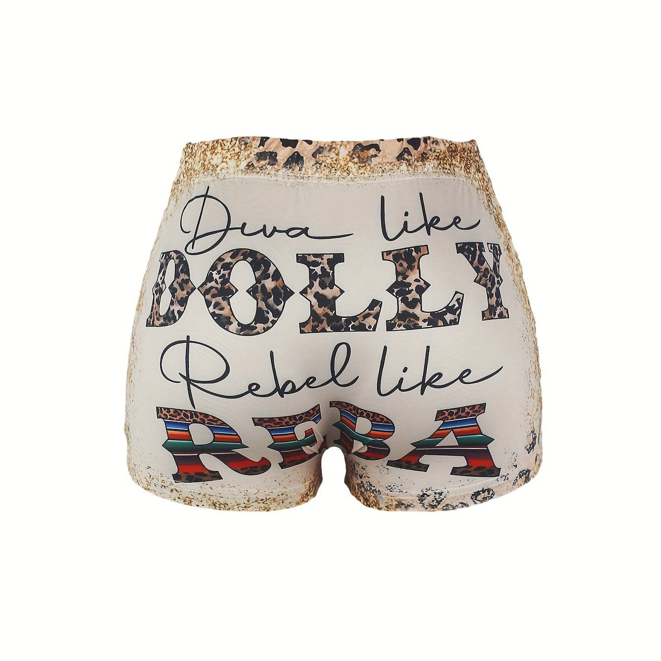 Letter Print Skinny Shorts Casual Shorts For Spring & Summer