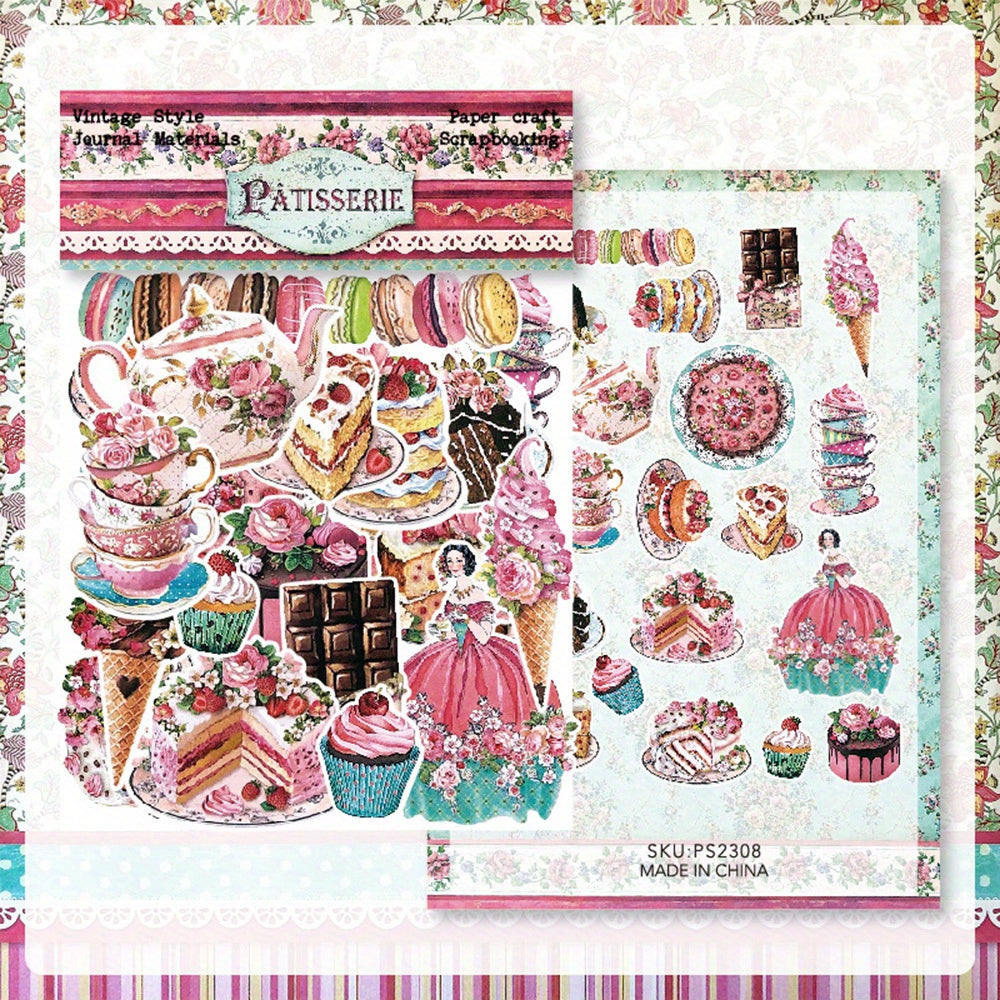 40pcs Vintage Art Stickers for Journaling & Scrapbook DIY