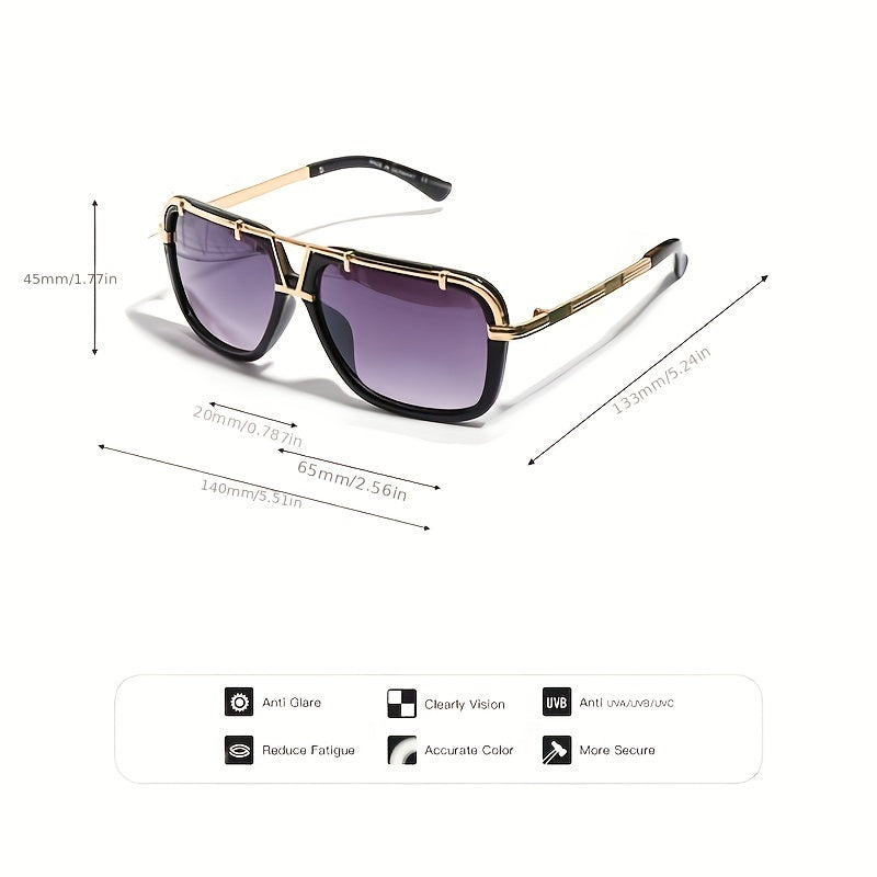 Men's Square Frame Steampunk Sunglasses UV Protection