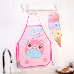Kids Cartoon Apron Waterproof Painting Cover Up Sleeveless Bib