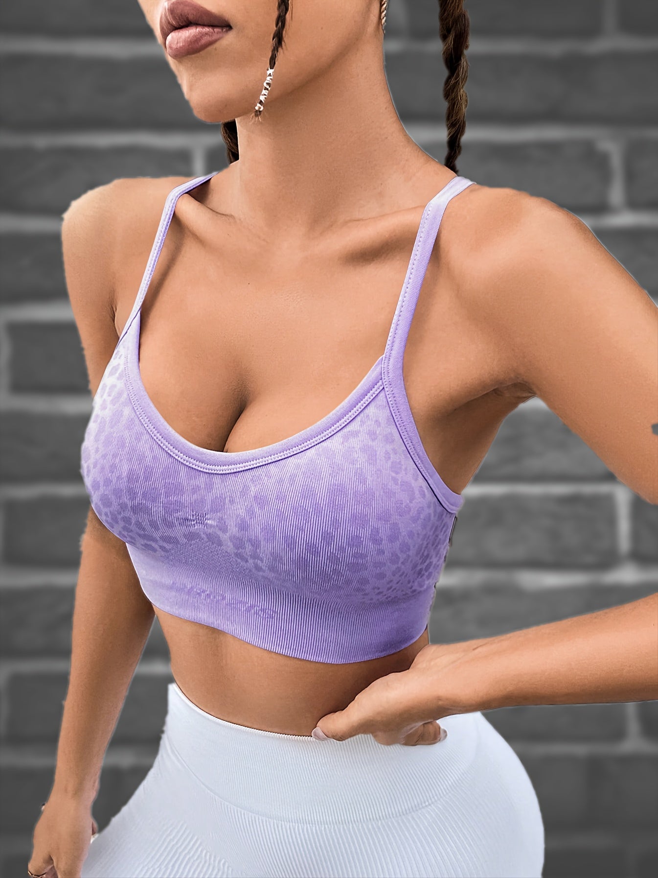 Leopard Print Crop Tank Top Round Neck High Stretch Spaghetti Straps