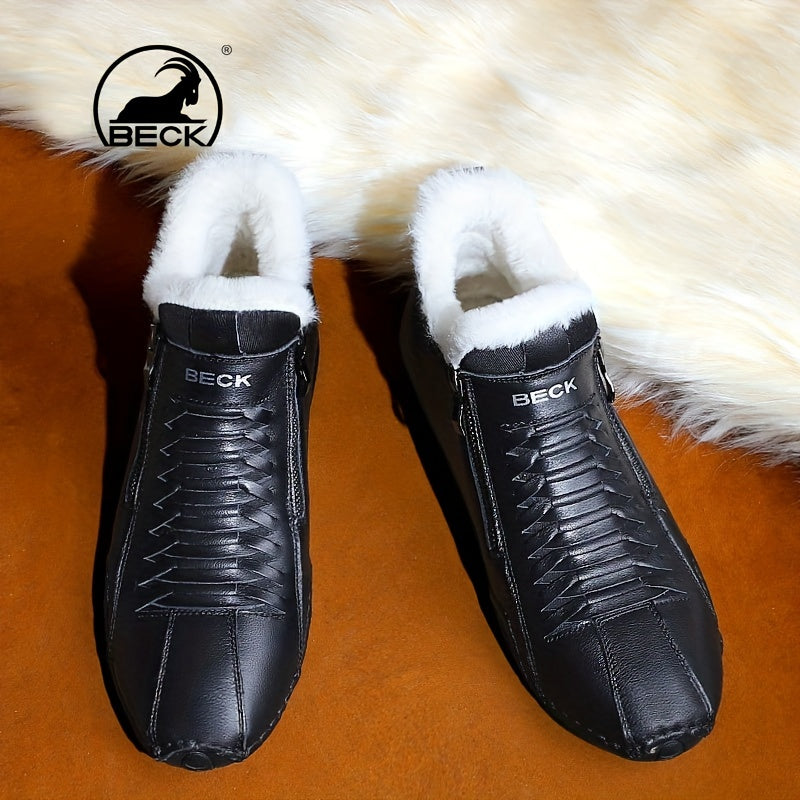 Men's Winter Ankle Boots Zipper Walking Shoes