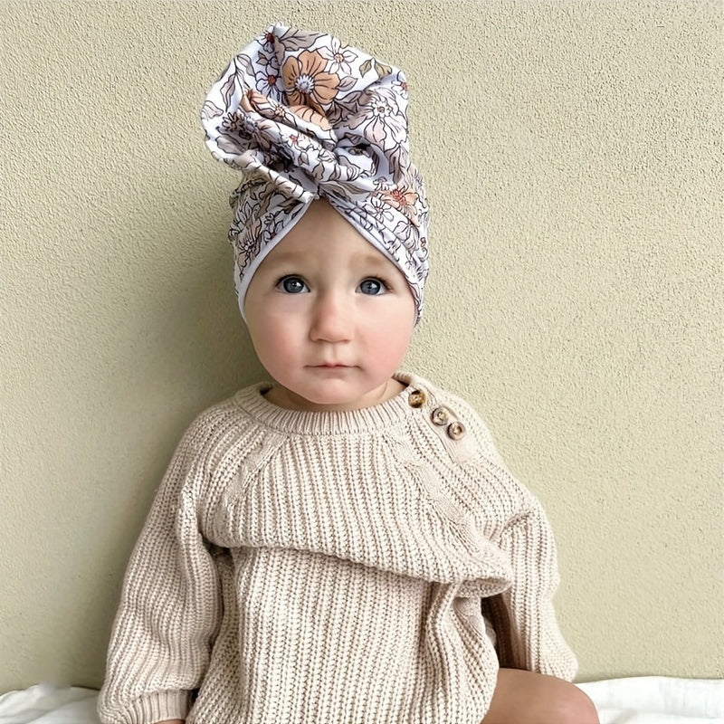 Infant Indian Cap with Large Flower Print