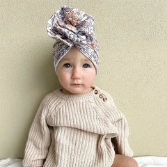 Infant Indian Cap with Large Flower Print