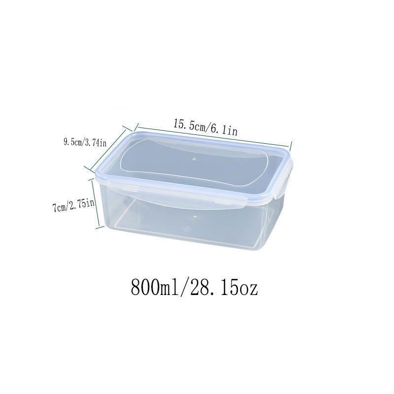 4pcs Plastic Storage Box Refrigerator Lunch Box Sealed Container