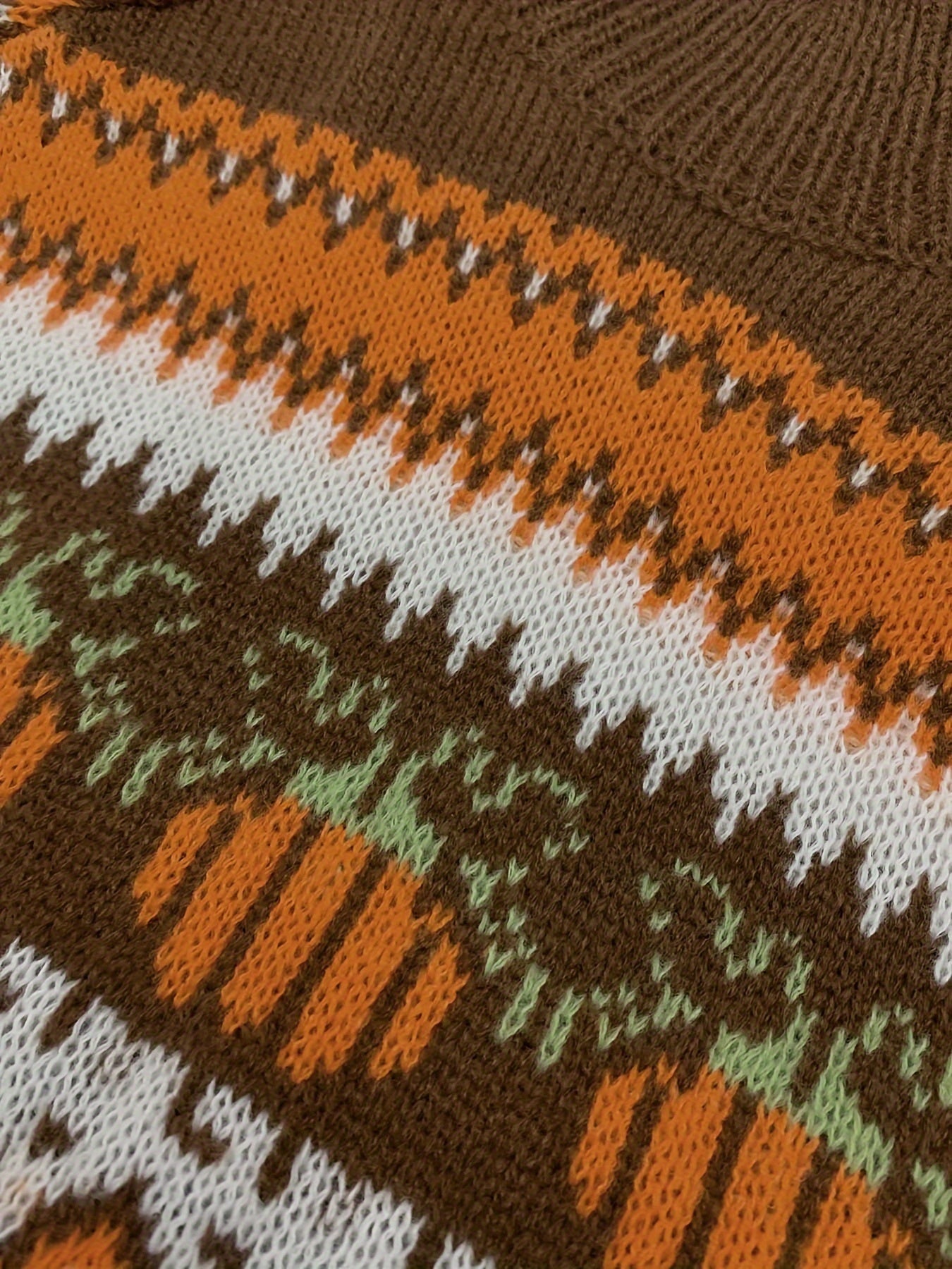 Colorblock Geometric Print Sweater