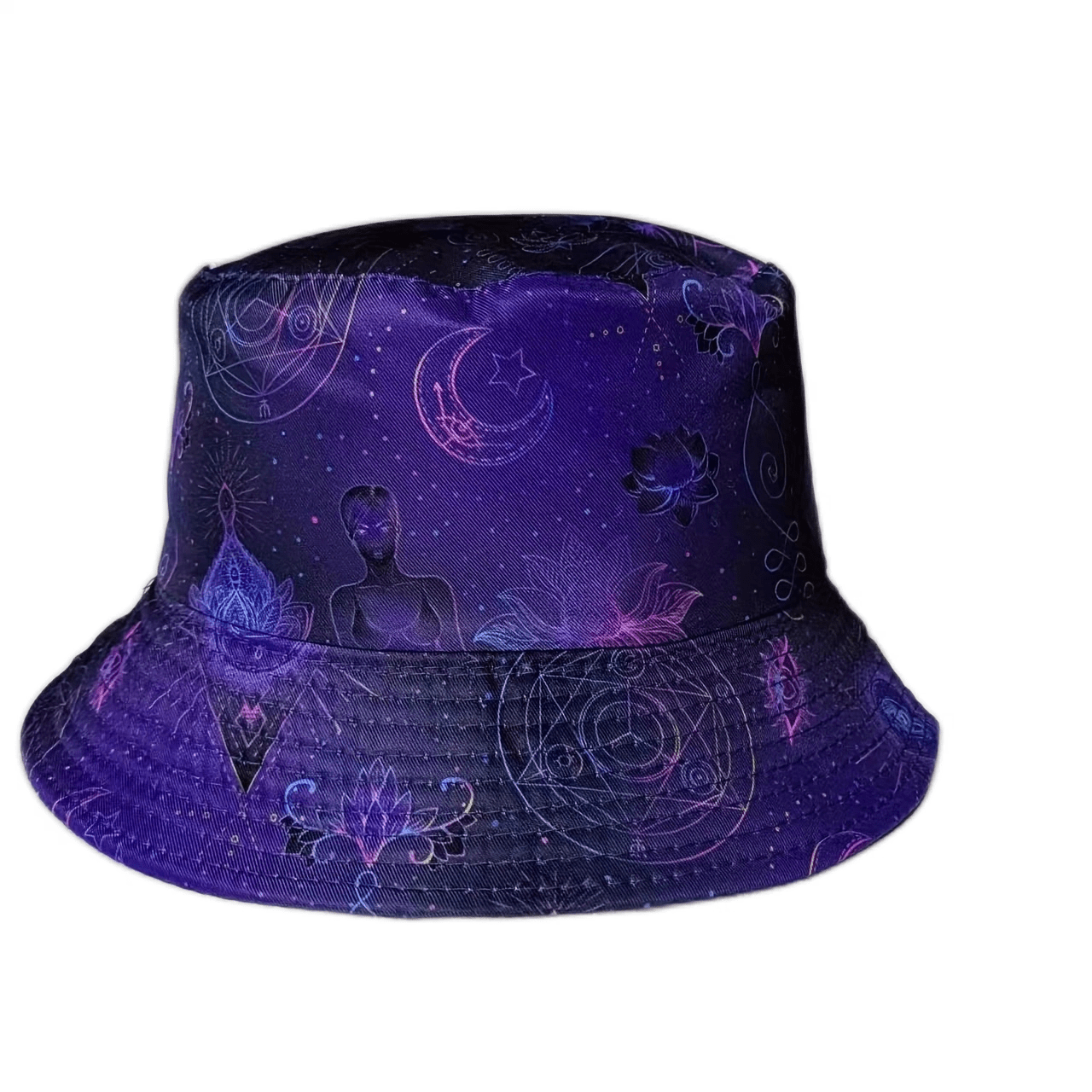 Starry Sky Print Double-sided Bucket Hat Couple Style Summer Sun Hat