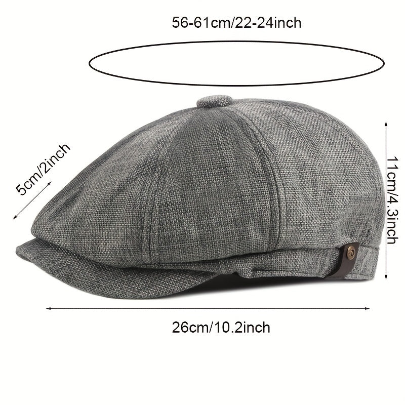 British Beret Octagonal Cap for Men Women