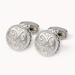 Zircon Inlaid Men's Shirt Cufflinks - Father's Gift