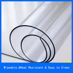 Eco Friendly Transparent PVC Tablecloth Waterproof Heat Resistant