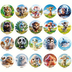 28pcs Magnetic Round Animal Puzzle Toys for Kids Educational