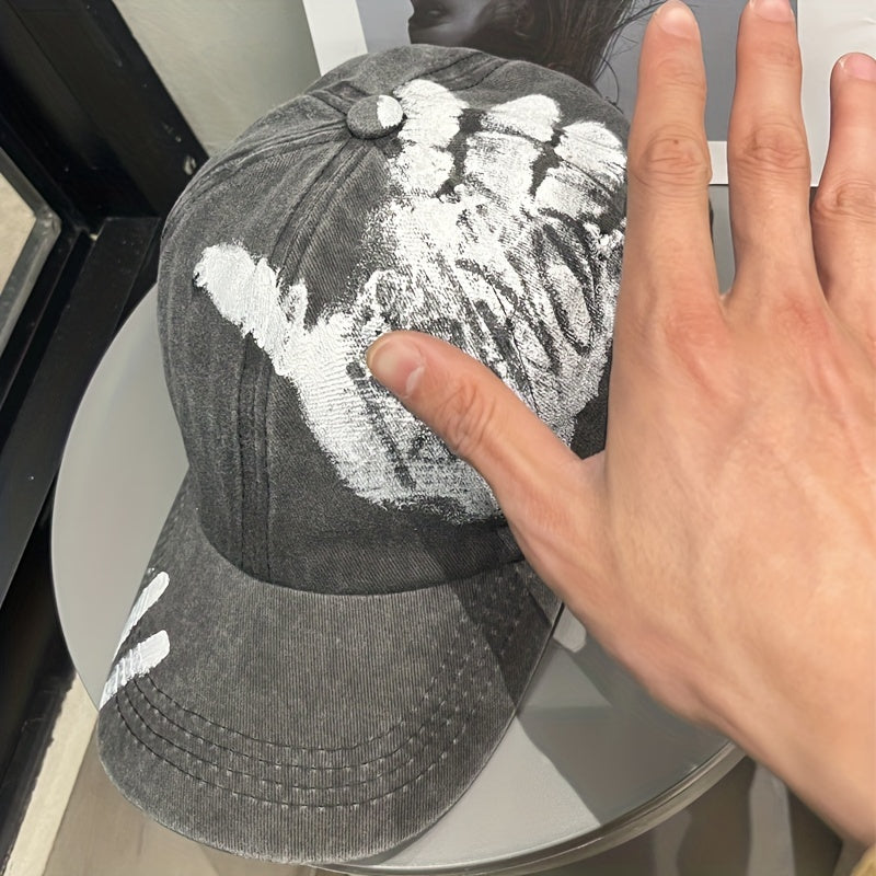 Men's Graffiti Style Gray Baseball Cap