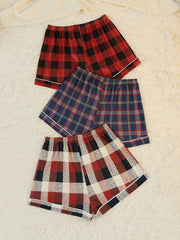 Plaid Sleep Bottoms Christmas Sleep Shorts Women's Sleepwear