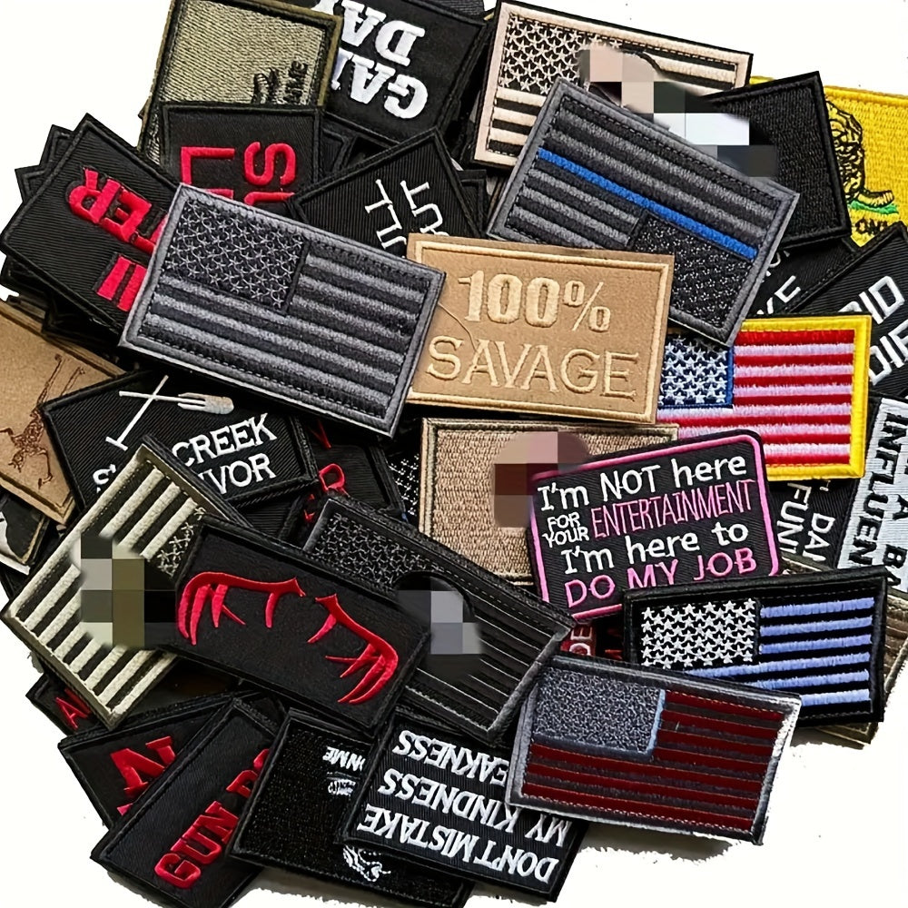 20pcs Random Hook Loop Patch Morale Patch For Backpack Clothing Jacket