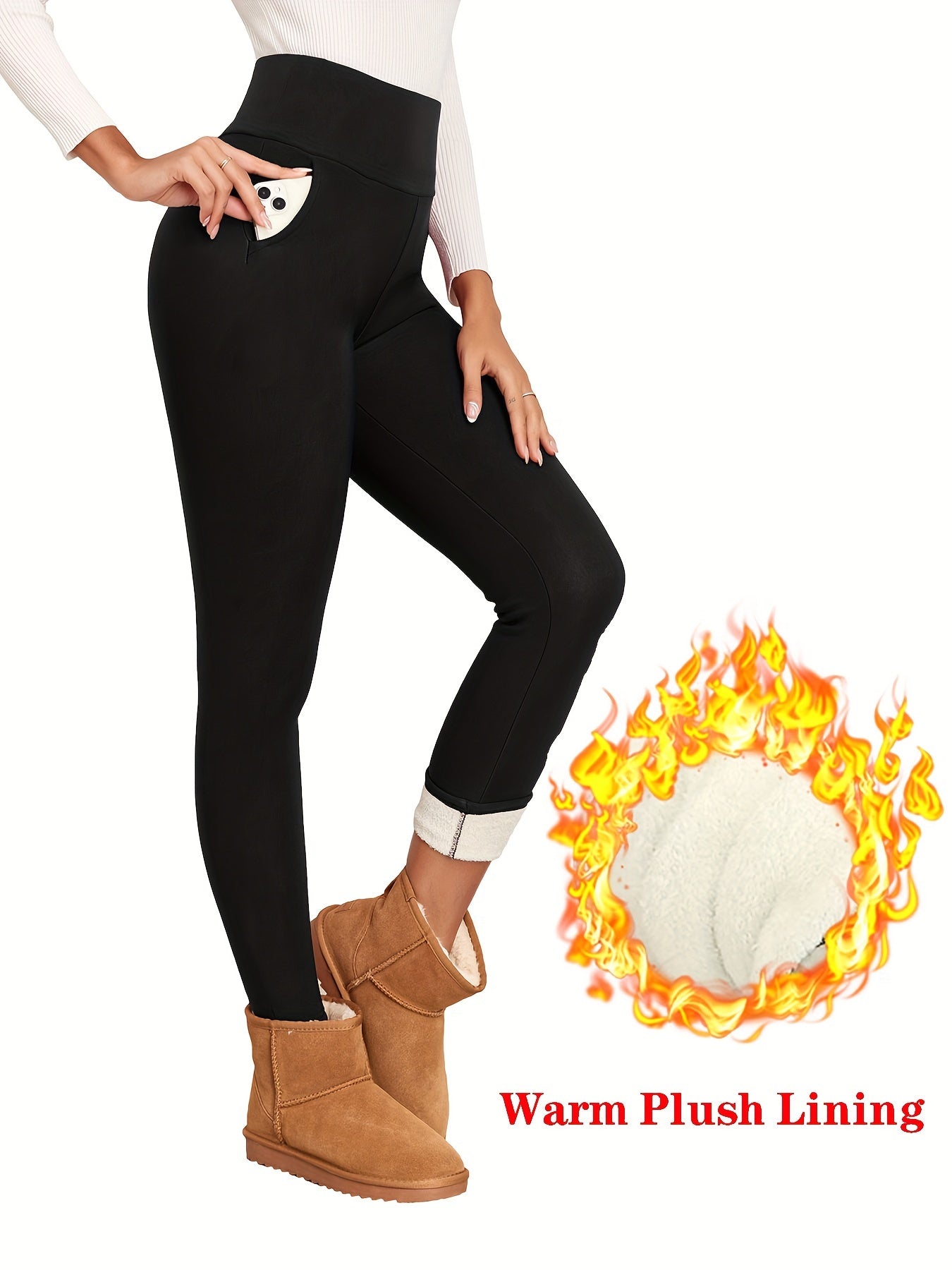 Seamless Fleece Sports Leggings High Stretch Warm Tight Pants Women's Activewear