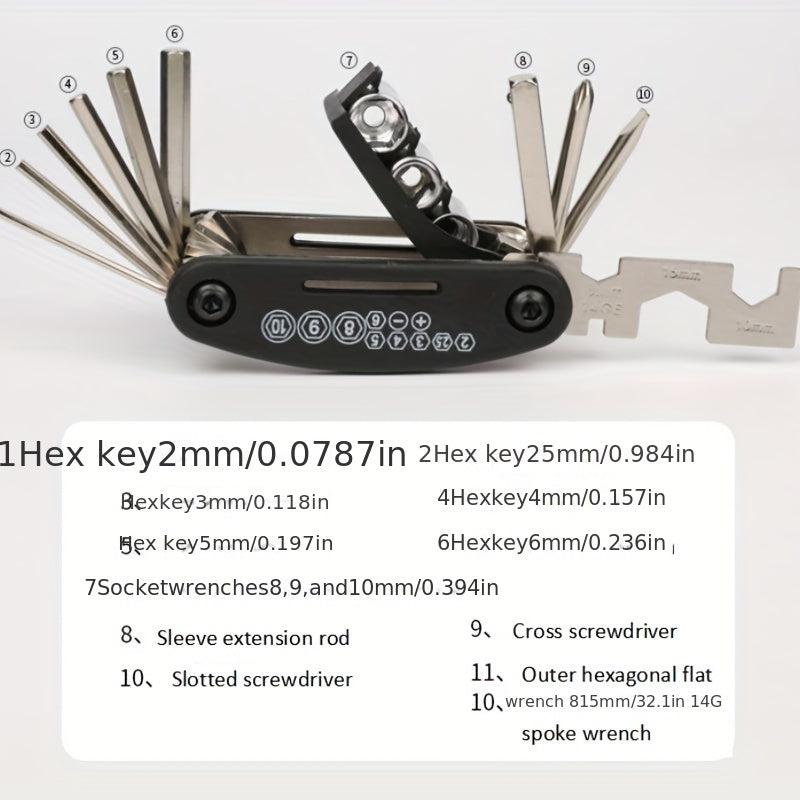 7pcs Bicycle Repair Tools Set Folding Wrench Multifunctional Kit