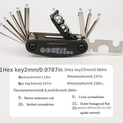 7pcs Bicycle Repair Tools Set Folding Wrench Multifunctional Kit