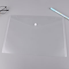 A4 Transparent Button File Bag Waterproof Plastic Thickened Office Bag