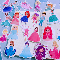 50 Princess Themed Stickers - Perfect for Decorating Desk, Wall, Notebook